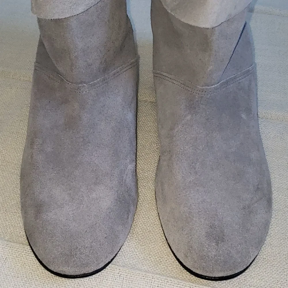 Pinwheels Grey Genuine Leather Suede Ankle Boots